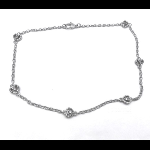 Judith Ripka Textured Diamonique Heart Station 18” Necklace - Picture 11 of 11